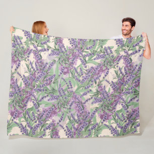 Lavendel Overvloed Stof Lavendel Rustieke Bloemen Fleece Deken