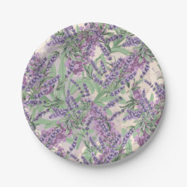 Lavendel Overvloed Stof Lavendel Rustieke Bloemen Papieren Bordje
