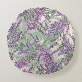 Lavendel Overvloed Stof Lavendel Rustieke Bloemen Rond Kussen