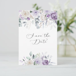 Lavendel, Paars, Ivoorkleurige Hortensia Bloemstuk Save The Date