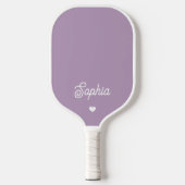 Lavendel Paars | Jouw naam in Script met hart Pickleball Paddle (Voorkant)