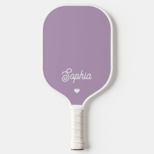 Lavendel Paars Jouw naam in Script met hart Pickleball Paddle