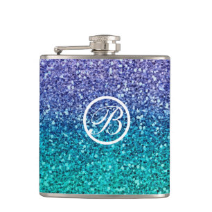 Lavendel Paars & Turquoise Aqua Groen Glitter Heupfles