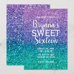 Lavendel Paars & Turquoise Aqua Groen Glitterende Kaart