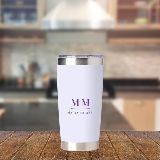 Lavendel paarse aangepaste monogram initialen naam geïsoleerde drinkbeker