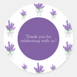 Lavendel Paarse Baby shower Dank u Ronde Sticker