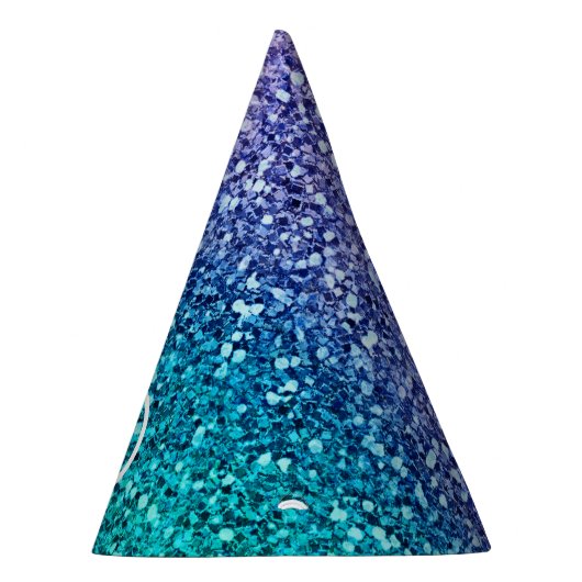 Lavendel Paarse & Blauwgroen Aqua Green Sparkly Pa Feesthoedjes (Rechts)