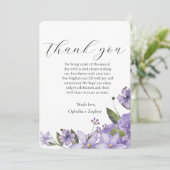 Lavendel paarse bloemen 50e bruiloft Dank u Kaart (Staand voorkant)