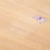 Lavendel Paarse Bloemen bruiloft acryl uitnodiging Acryl Uitnodigingen (Laagn)