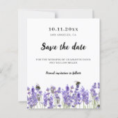 Lavendel paarse bloemen bruiloft opslaan van de da (Voorkant)