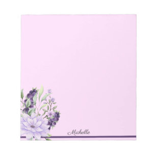 Lavendel Paarse Bloemen Notitieblok Jouw naam Teks