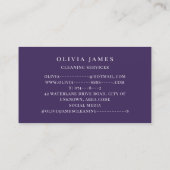 Lavendel Paarse Bloemen Schoonmaak Maid Huishoudst Visitekaartje (Achterkant)