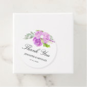 Lavendel Paarse bloemenbruiloft dank u Labels (In situ)