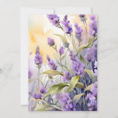 Lavendel Paarse bloemenelegante bruiloft Save The Date (Achterkant)