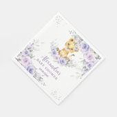 Lavendel Paarse bloemenleeuwenwelp Baby shower Servet (Hoek)