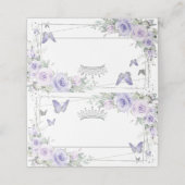 Lavendel Paarse Bloemenvlinders Quinceañera (Buitenkant ongevouwen)