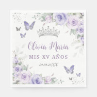 Lavendel Paarse Bloemenvlinders Quinceañera