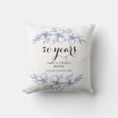 Lavendel paarse bloemetjes 50e trouwdag kussen (Voorkant)