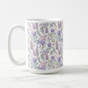 Lavendel Paarse Bloemmotief Cottagecore Koffiemok