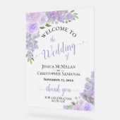 Lavendel Paarse Boho Chic Rozen bruiloft Welkom Acryl Bord (Hoek)