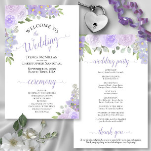 Lavendel Paarse Boho Floral Budget Bruiloft Progra
