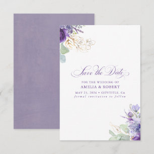 Lavendel Paarse Botanische Elegante Save the Date