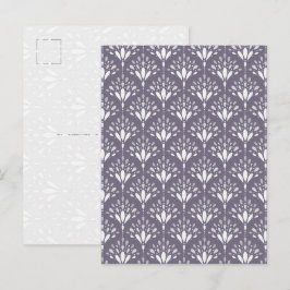 Lavendel Paarse Botanische Folk Bloem Kunst Ansich Briefkaart