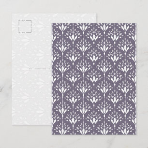 Lavendel Paarse Botanische Folk Bloem Kunst Ansich Briefkaart