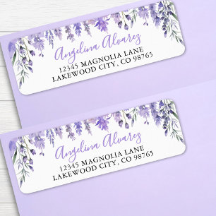 Lavendel Paarse Bruidsdouche Retouradres Etiket