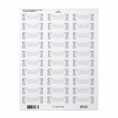 Lavendel Paarse bruiloft botanisch Etiket (Full Sheet)