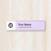 Lavendel Paarse Business Logo Naam Beroep Deurbordje (Voorkant)