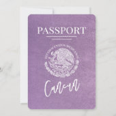 Lavendel Paarse Cancun Paspoort bruiloft Kaart (Achterkant)