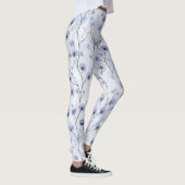 Lavendel Paarse Chic Flowers Leggings (Rechts)