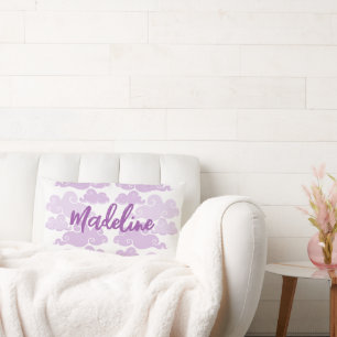 Lavendel Paarse Chinoiserie Cloud Naam Kussen