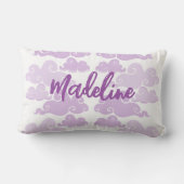 Lavendel Paarse Chinoiserie Wolk Naam Kussen (Achterkant)