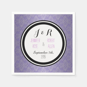 Lavendel Paarse Damask bruiloft servetten