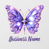 lavendel paarse edelstenen vlinder  raamsticker (Vel)