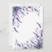 Lavendel Paarse Elegante Bloemen Waterverf Kaart (Achterkant)