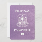 Lavendel Paarse Filipijnen Paspoort Bewaar de datu Save The Date (Voorkant)