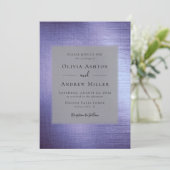 Lavendel Paarse Folie All in One QR Bruiloft Kaart (Staand voorkant)