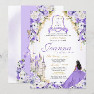 Lavendel Paarse & Gouden Koninklijke Prinses Quinc Kaart