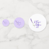 Lavendel paarse & Groene Trouwtafel Confetti (Voorkanten)