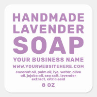 Lavendel Paarse Handgemaakte Zeep Etiket