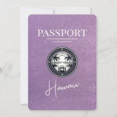 Lavendel Paarse Hawaii Passport Bewaar de datum Save The Date (Voorkant)