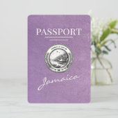 Lavendel Paarse Jamaica Passport Bewaar de datum Save The Date (Staand voorkant)