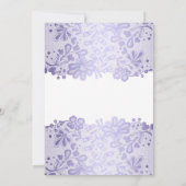 Lavendel Paarse Lace Elegant  Wit Huwelijk Kaart (Achterkant)
