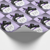Lavendel Paarse Luipaard Hoge Hak Schoen Cadeaupap Cadeaupapier (Hoek)