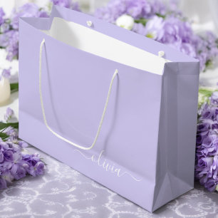 Lavendel Paarse Moderne Script Meisjesachtige Mono Groot Cadeauzakje