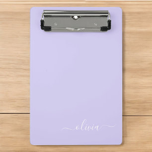 Lavendel Paarse Moderne Script Meisjesachtige Mono Mini Klembord