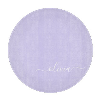 Lavendel Paarse Moderne Script Meisjesachtige Mono Snijplank